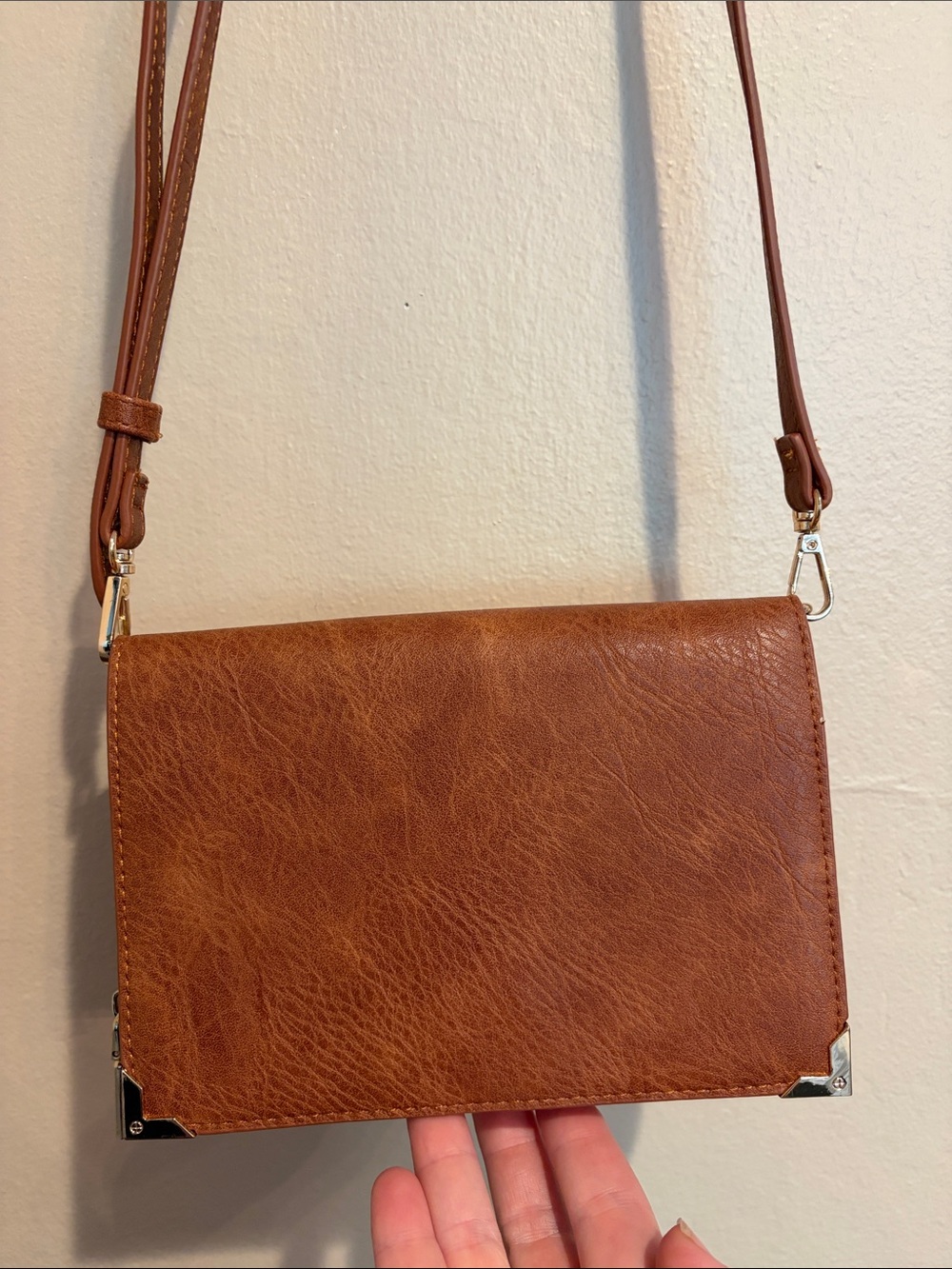 Urban Expressions Vegan Faux Leather Brown Crossbody Purse